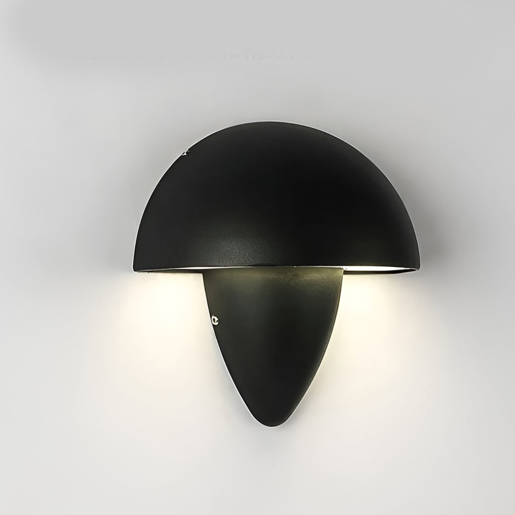 Mushroom Outdoor Wall Sconce — Aluminum, 6W COB LED, IP Waterproof, Black or White