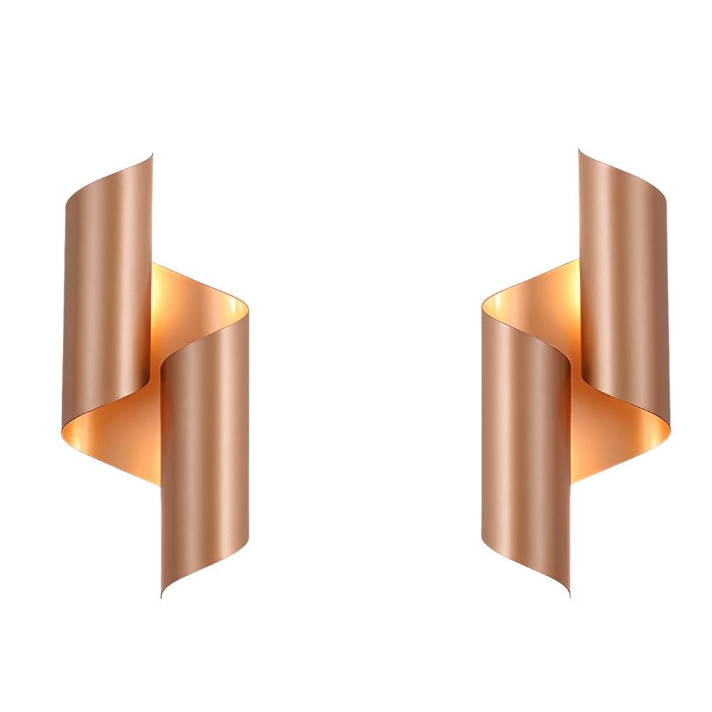 Set of 2 Modern Symmetrical Up and Down Lighting Wall Fixtures