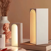 Rectangle Table Lamp with LED and USB in Nordic Concrete Design Luxe