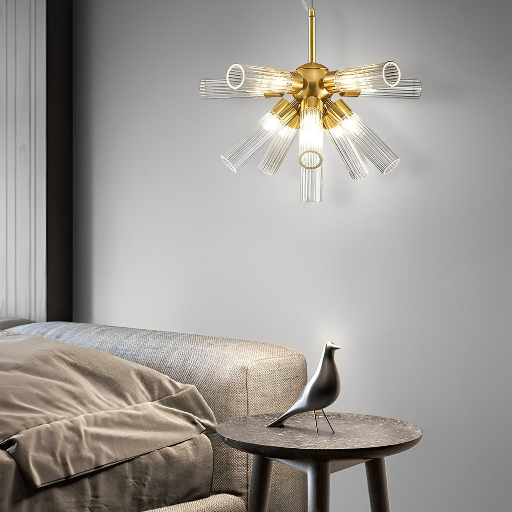 Postmodern Sputnik Chandelier — Acrylic Tube, 11-Light G9, Three-Step Dimming (3000K/4500K/6000K), 19.7"