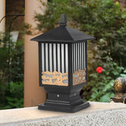 Vintage Black Solar / Hardwired Outdoor Post Light — Die-Cast Aluminum, Frosted Glass, LED 3000K, IP-Rated Weatherproof
