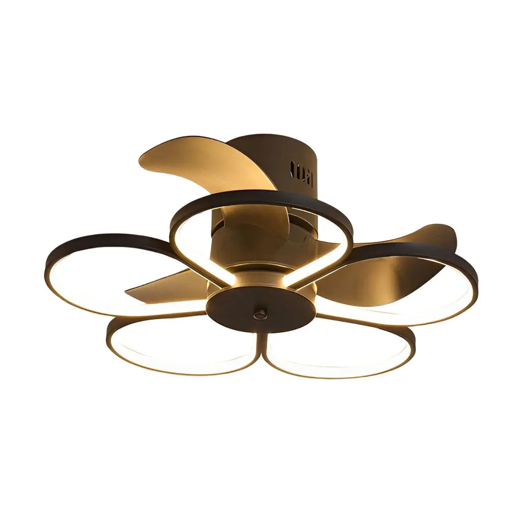 Modern Bladeless Ceiling Fan Lamp with Intelligent Dimmable LED and Silent Operation - Flower Design Luxe