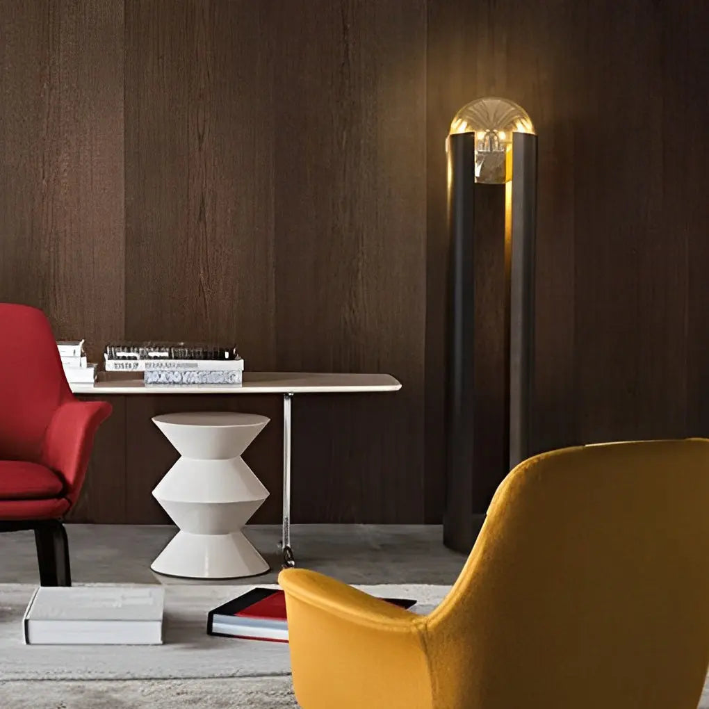 9.8-Inch Amber Glass Ball Shade with Black Softwing Lamp Luxe