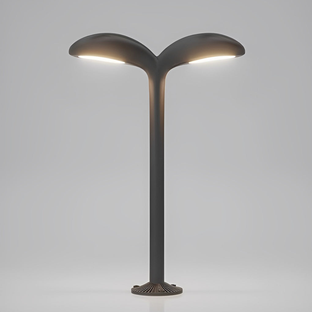 Bean-Sprout Grass LED Pathway Bollard Light — Black Aluminum, Warm White 3000K, 1-Light or 2-Light, 24" Height