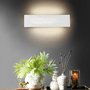 Rectangular Hollow LED Wall Sconce — Black or White Iron & Acrylic, 8W, 4500K, 12" x 4"