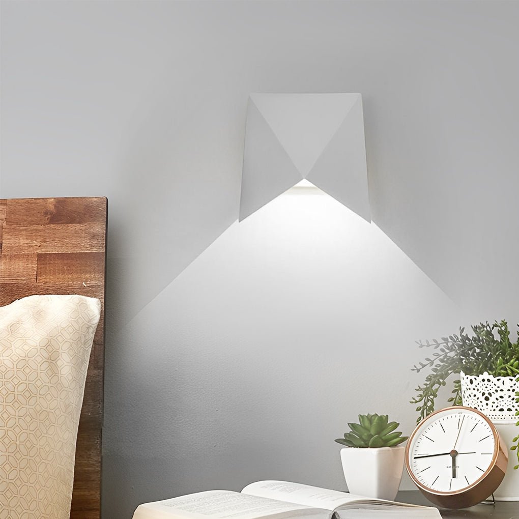 Geometric Down-Light Wall Sconce — Aluminum, 5W COB LED, Waterproof, Black or White
