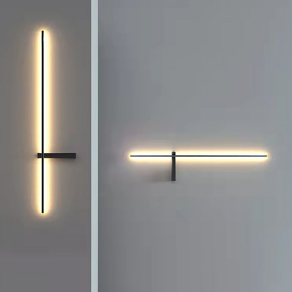 Modern Linear Outdoor Wall Sconce — Black Aluminum, LED, IP54, 6W–15W, 3000K