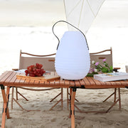 Round Portable Outdoor Lantern — PE, LED, USB Rechargeable, IP65, Timer, Remote Control, 10" × 15"