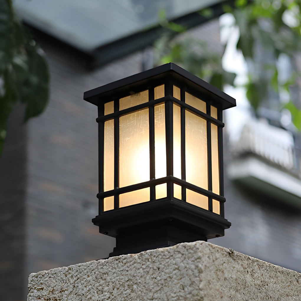 Modern Black Solar Fence Post Light — Die-Cast Aluminum, 3-Step Color Dimming, IP Weatherproof