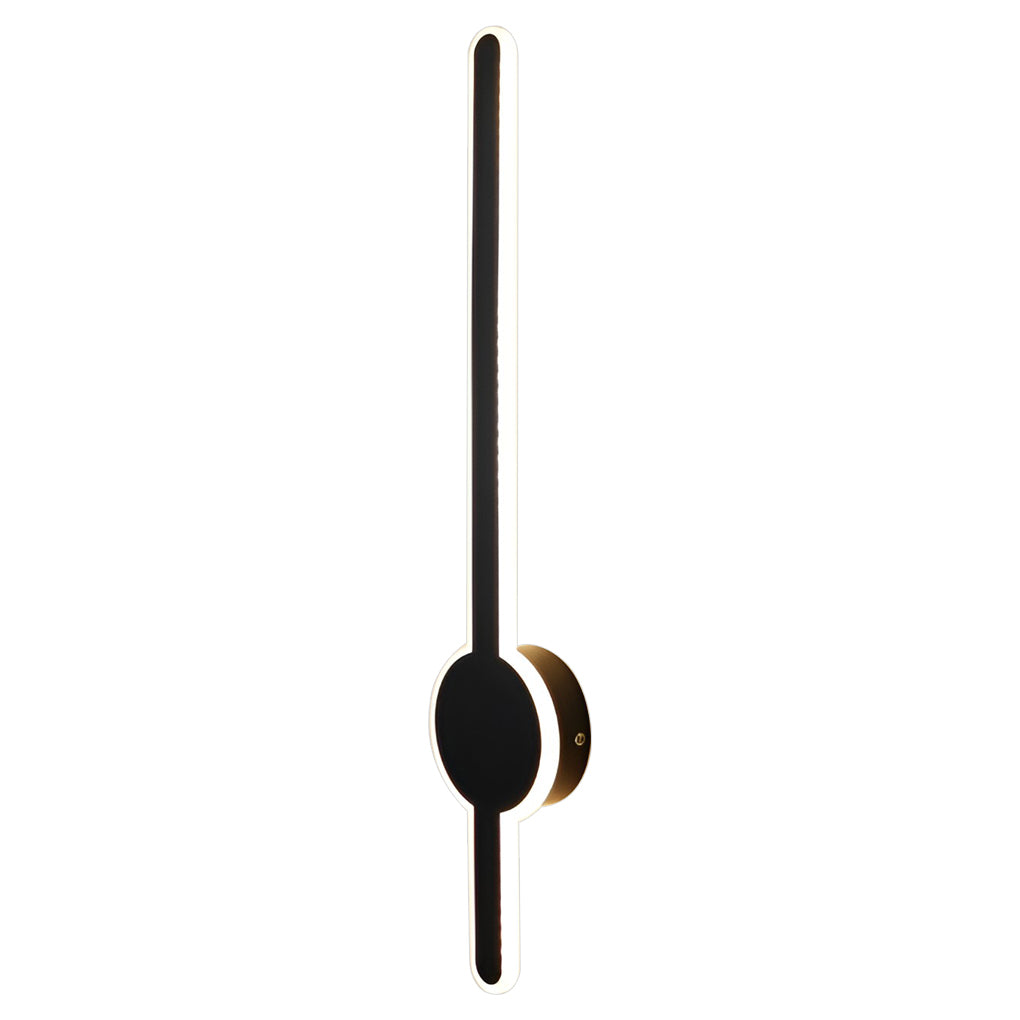 Contemporary Linear LED Wall Sconce — Hardware and Acrylic, Black / Gold / White, 16", 24", or 31"