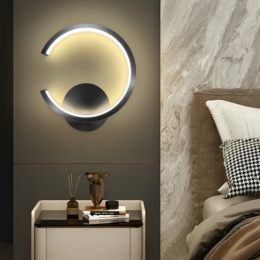Round Minimalist Wall Sconce — Iron and Acrylic, LED 10W, Stepless Dimming, 3000K–6000K