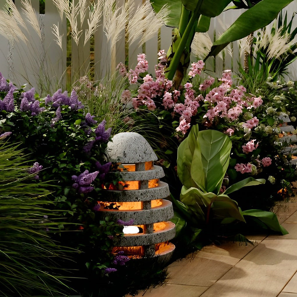 Egg-Shaped Outdoor LED Lawn Light — Resin & Acrylic, IP54 Waterproof, E27, 3000K Warm White