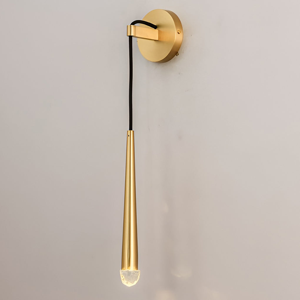 Crystal Strip LED Wall Sconce — Metal, Modern Minimalist, Gold or Black, 20" or 24"