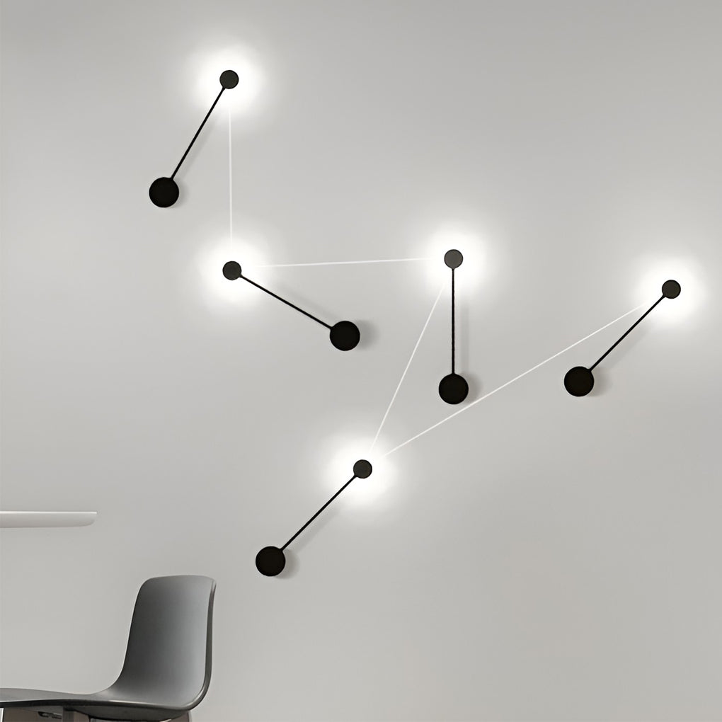 Round Linear LED Wall Sconce — Black Aluminum, Warm White / 6000K, Straight or Right-Angle