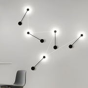 Round Linear LED Wall Sconce — Black Aluminum, Warm White / 6000K, Straight or Right-Angle
