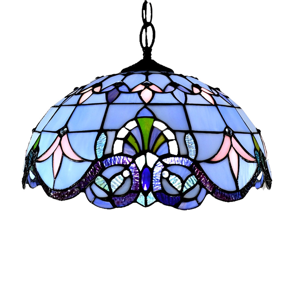 Baroque Mini Pendant Chandelier — Handmade Welded Colorful Glass, E27, 11.8" Diameter