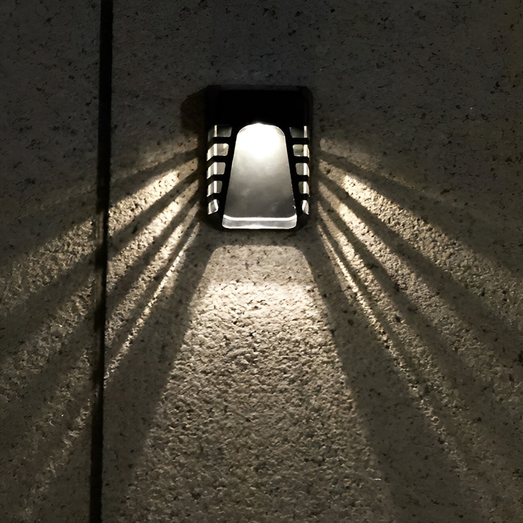 Modern Black Solar Outdoor Wall Sconce — ABS, LED, IP65 Weatherproof, Auto On/Off
