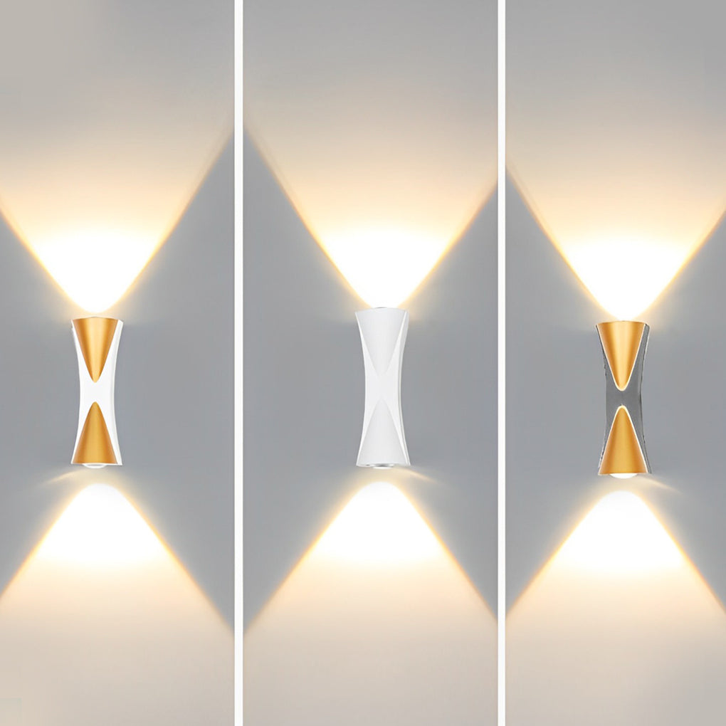 Modern Up/Down Outdoor Wall Sconce — Aluminum, LED, IP65, 3000K Warm White