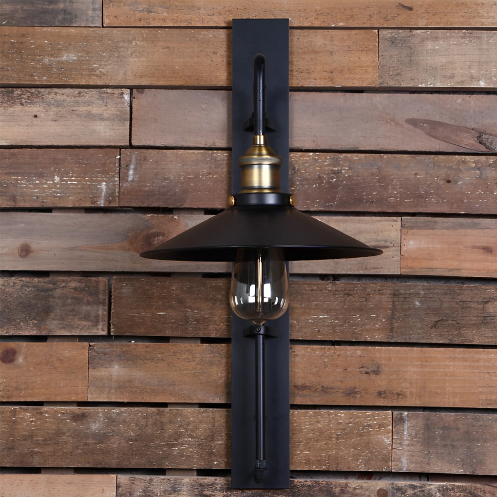 Adjustable Retro Industrial Swing-Arm Wall Sconce — Black Iron and Glass, 6W LED E27, 10" × 22"
