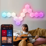 Hexagon Cellular RGBIC LED Wall Sconce Panels — Smart App & Remote Control, 4 Music Modes, 6W, 12V