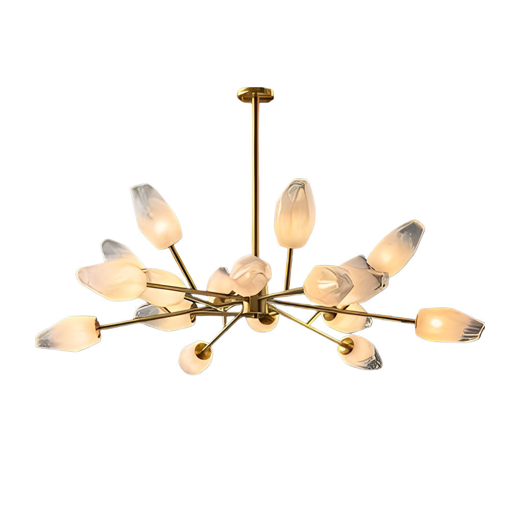 Molecular Glass Sputnik Chandelier — Electroplated Metal, Gold, G9, 3- to 18-Light, Dining Room