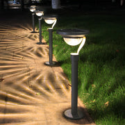 Half-Sphere Solar Bollard Light — Aluminum, LED 3000K Warm White, IP44, 6" × 22"