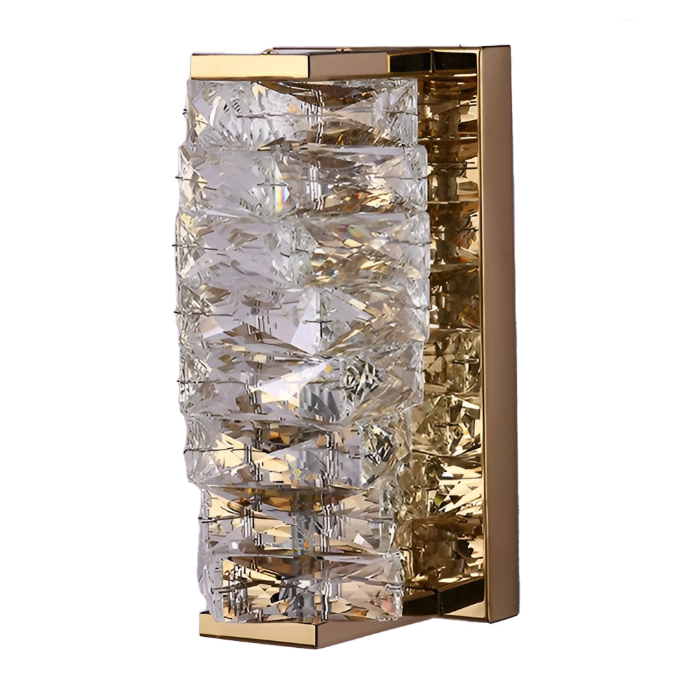 Modern Crystal Wall Sconce — Stainless Steel, 10W LED, Three-Step Dimming (3000K/4000K/6000K)
