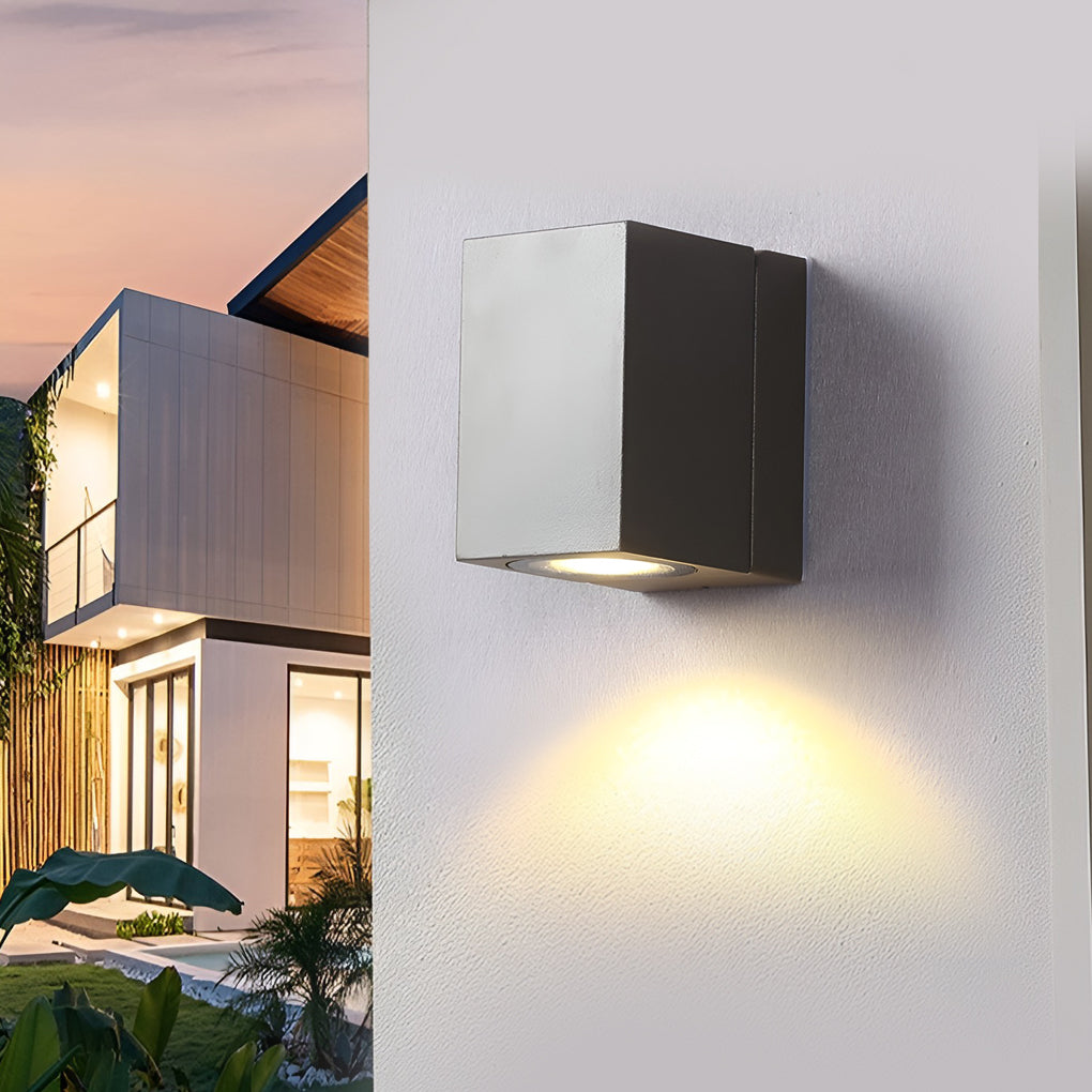 Square Adjustable Outdoor Wall Sconce — Black Aluminum, 5W COB LED, Motion Sensor, IP65, 3000K / 6000K