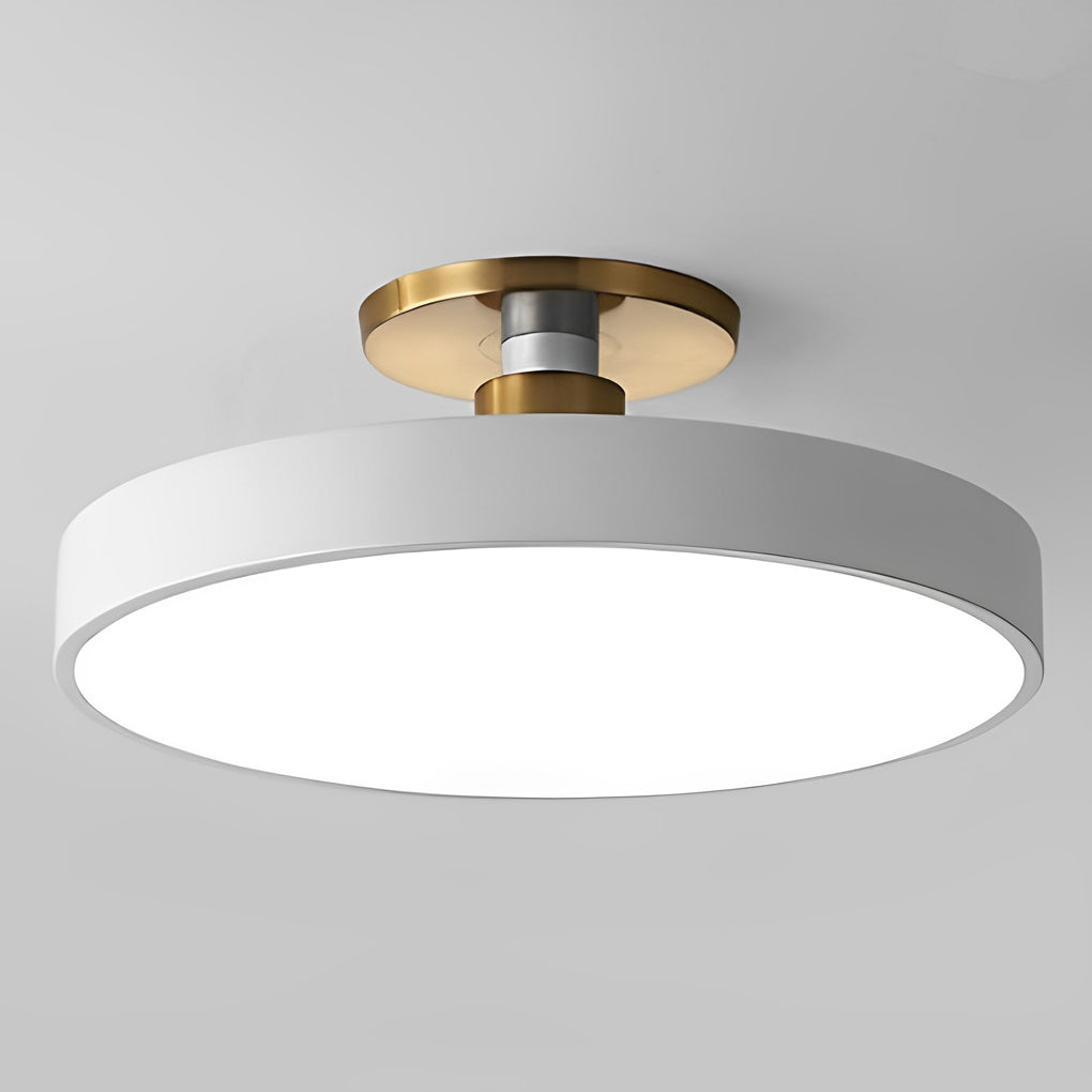 Circular LED Semi-Flush Mount Ceiling Light — Acrylic & Metal, 28W, 3000K/4000K/5000K, 16" Diameter