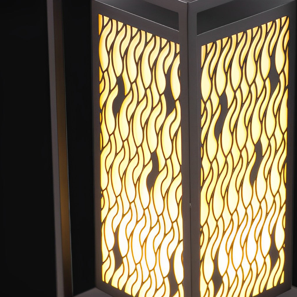Retro Black LED Outdoor Bollard Path Light — Stainless Steel and Faux Marble, IP65, 3000K Warm White