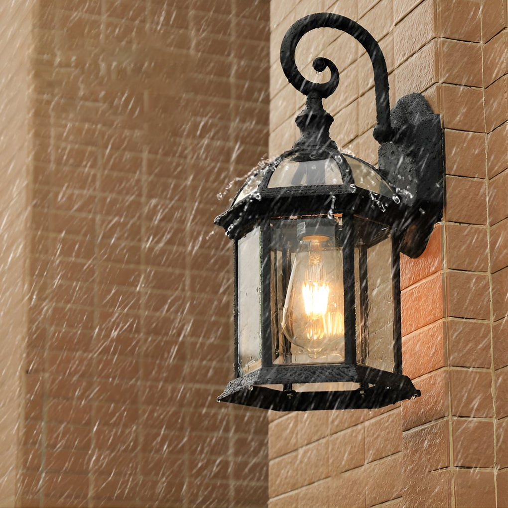 Vintage Double-Layer Glass Outdoor Wall Sconce — Die-Cast Aluminum, E27, IP-Rated Weatherproof