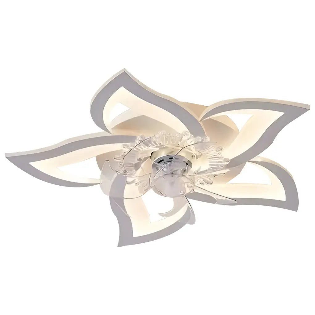 Nordic Ceiling Fan Lights with Creative Flower-Shaped Design and Three-Step Dimming LED Luxe