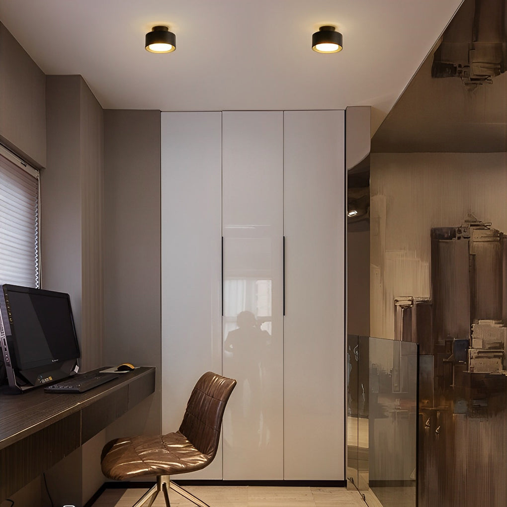 Modern Minimalist Round LED Flush-Mount Ceiling Light — Aluminum, 6W, 3000K, 5.9" Diameter