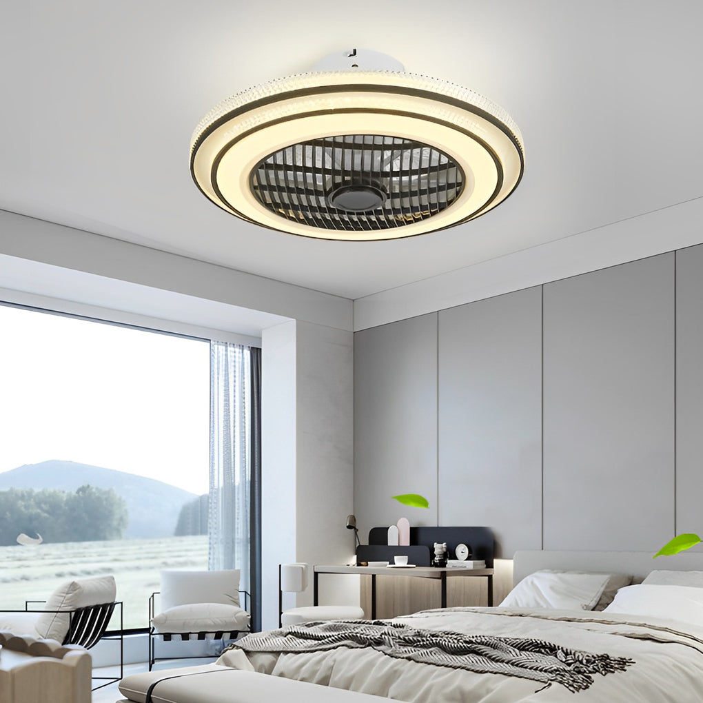 Modern Bladeless Ceiling Fans with Intelligent Timing, Mute Function, and LED Light