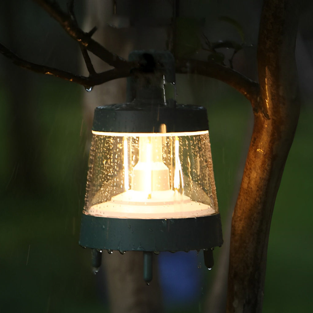 Forest Green Rechargeable Camping Lantern — ABS+PC, USB 5V, LED Dimmable, IP65 Waterproof, 15-Hour Battery, 5" × 7"