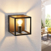 Modern Square Frame Wall Sconce — Iron, E27 40W, Black or White