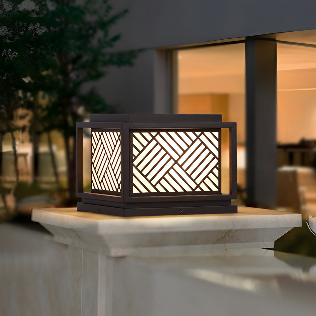 Modern Square Solar Post Cap Light — Galvanized Steel & Acrylic, 10W LED, Waterproof, Outdoor Pillars