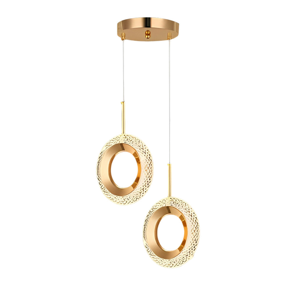 Modern Minimalist Pendant Light — Aluminum & Acrylic, Circle / Oval / Water Drop, Three-Step Dimming, 1- or 2-Light