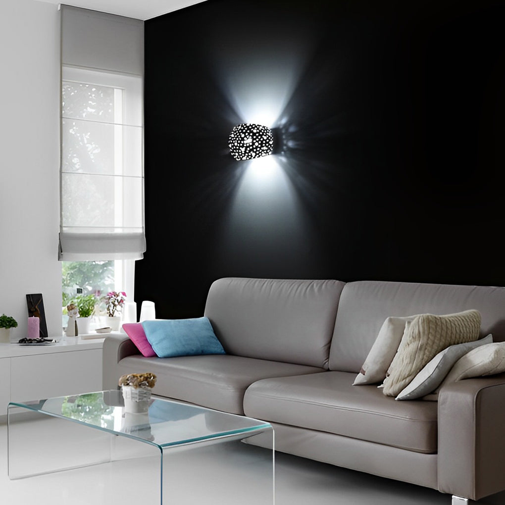 Round Hollow Up/Down Wall Sconce — Gypsum, White, LED, 3000K / 6000K