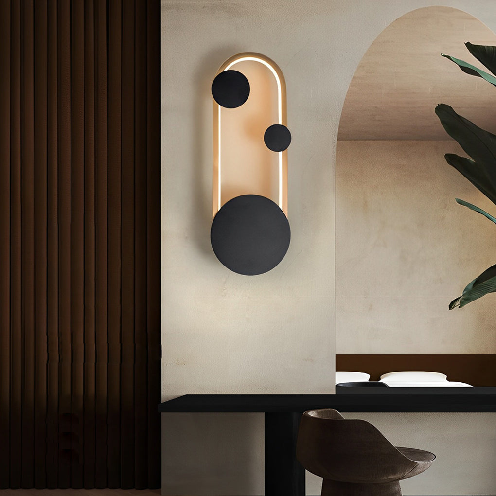 Round LED Wall Sconce — Iron and Acrylic, 15W, Three-Step Dimming (3000K/4500K/6000K)