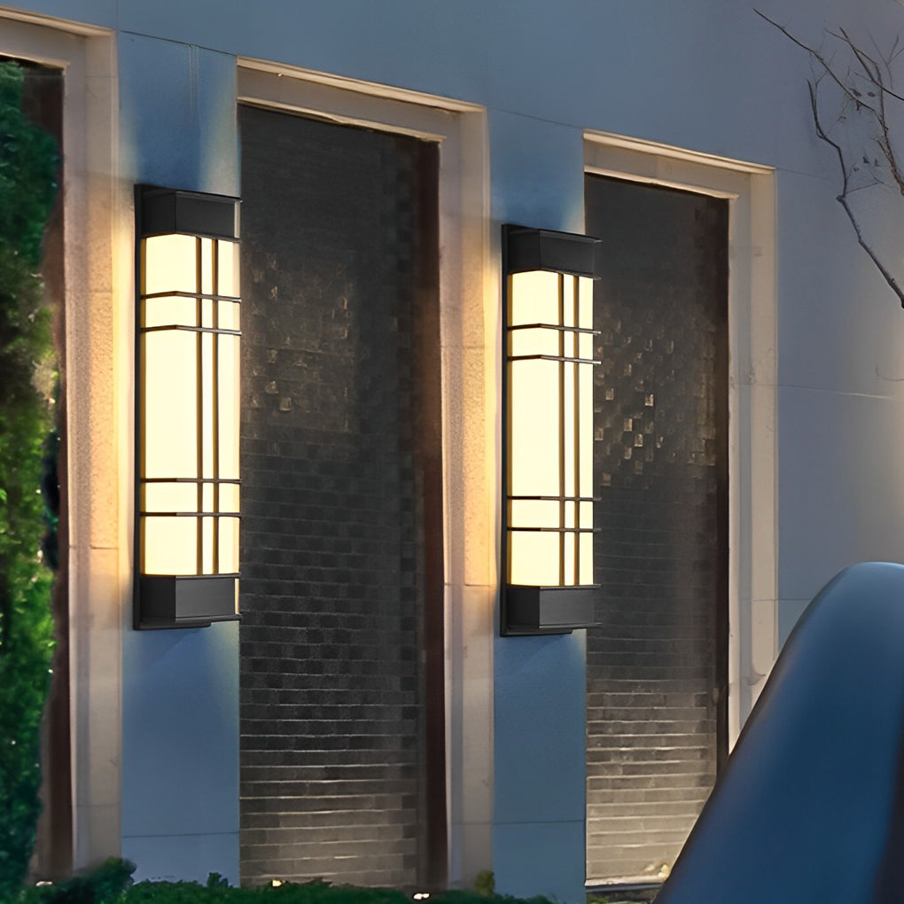Rectangular Traditional Outdoor Wall Sconce — Black Galvanized Steel, LED 3000K, IP Weatherproof