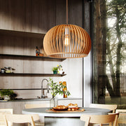 Semi-Circle Wooden Lantern Pendant — Wood, Modern Minimalist, E27, 13" or 18" Diameter