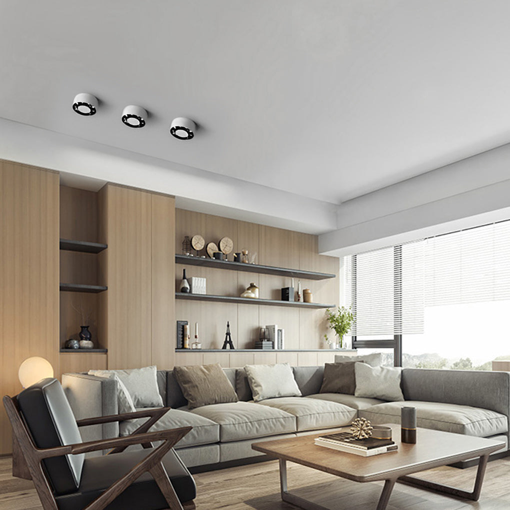 Round Ultra-Thin Surface-Mount LED Downlight — Die-Cast Aluminum, Anti-Glare, Ra≥90, 15W/20W/30W, 3000K/4000K/6000K