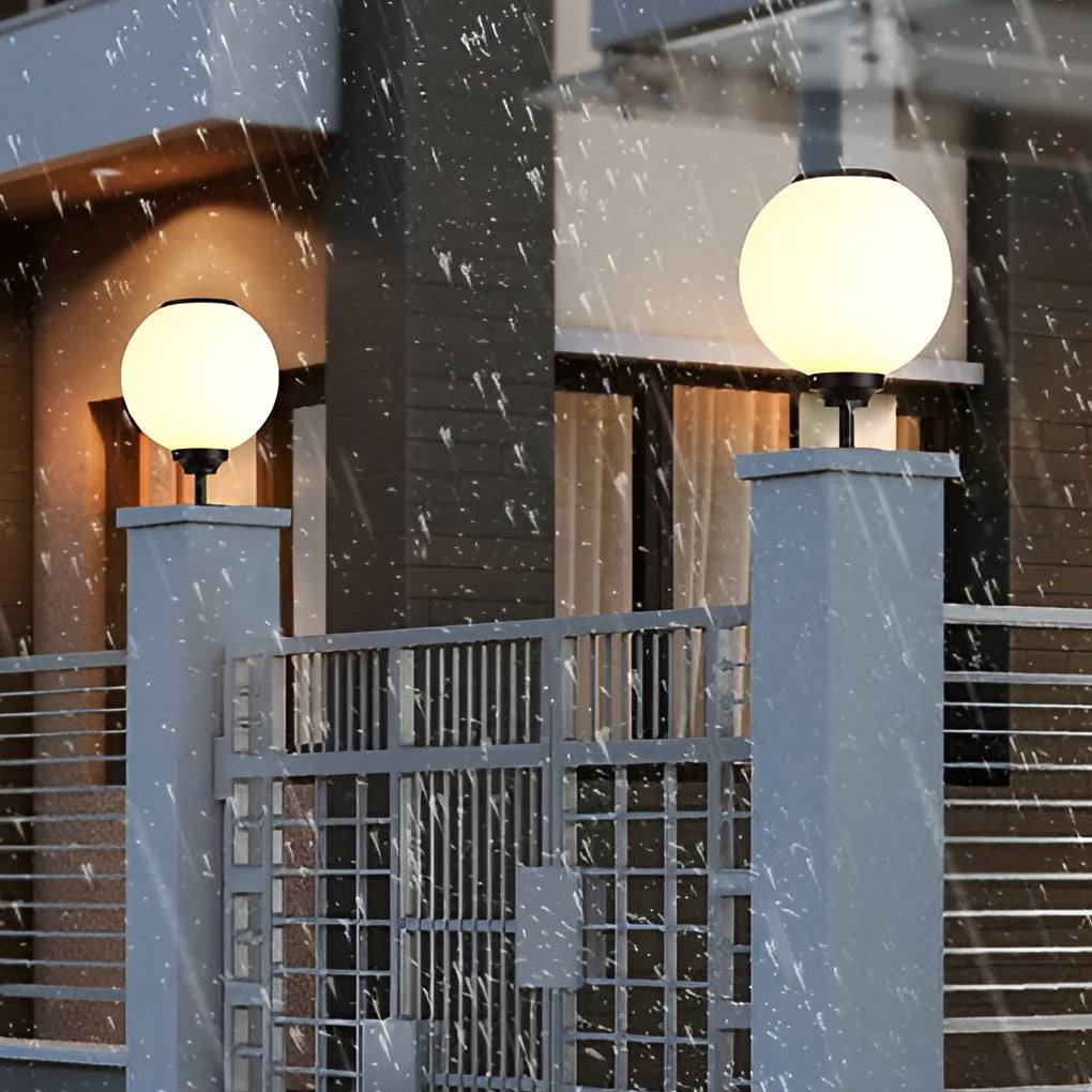 Ball Solar Post Cap Pillar Light — Die-Cast Aluminum, LED, Three-Step Dimming (3000K / 4500K / 6000K), Waterproof