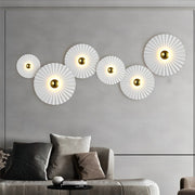 Round Lotus Leaf LED Wall Sconce — White Iron, Hardwired, 3000K Warm White, Available in 9.8", 11.8", or 15.7"