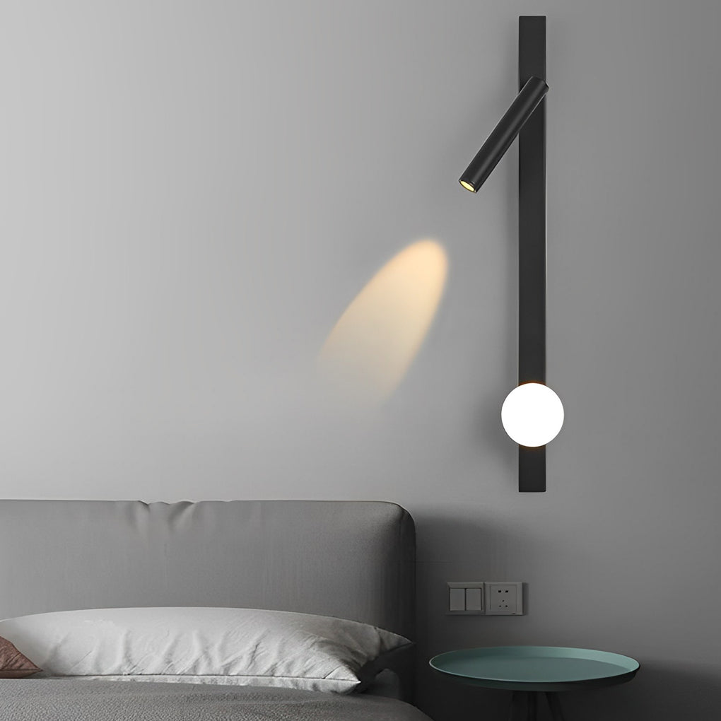 Minimalist Adjustable Wall Spotlight — Black Electroplated Aluminum & Iron, LED 5W+3W, 3000K / 6000K