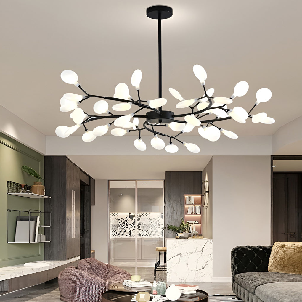 Branch Chandelier — Iron and Acrylic, 36/45/54-Light, G4, 3000K Warm White