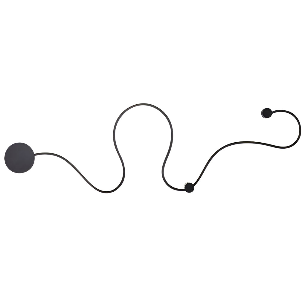 Curved Linear LED Wall Sconce — Black Iron, Modern, 23"–48" Sizes