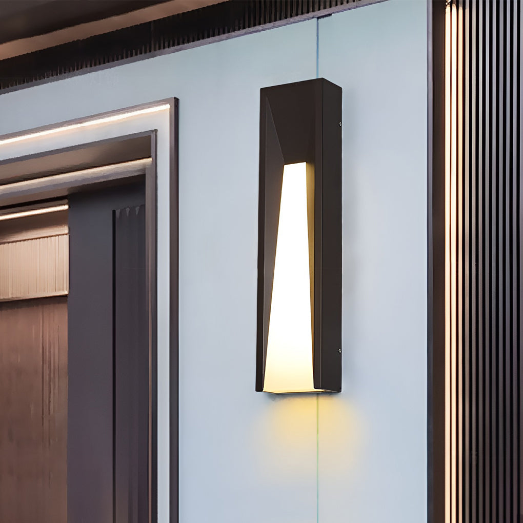 Modern Rectangular Outdoor Wall Sconce — Stainless Steel & Acrylic, 20W LED, 3200K, Hardwired, IP Weatherproof