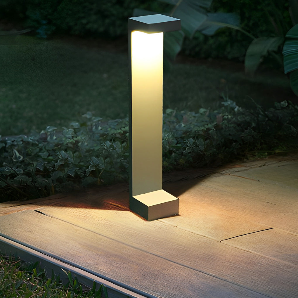 I-Shaped LED Bollard Pathway Light — Black Die-Cast Aluminum, 10W, IP65 Weatherproof, 3000K